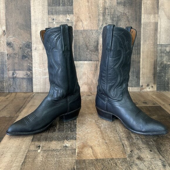 Lucchese 2000 Black T25C0J4 Western Cowboy Boots Womens 8 B - Picture 11 of 12